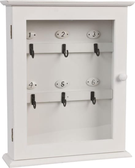 Clayre & Eef Sleutelkastje 25x7x31 cm Wit Hout