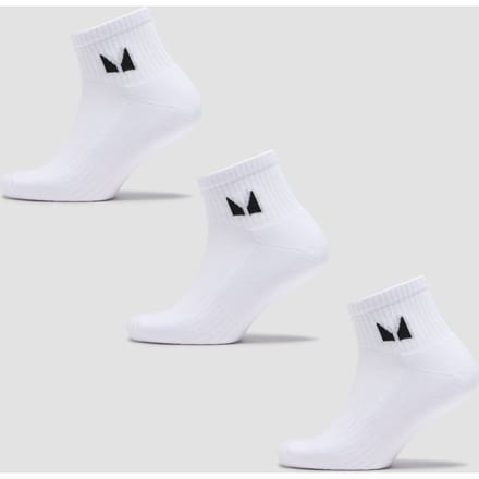 MP Unisex Ankle Socks (3 Pack) - White - UK 2-5
