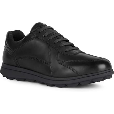 Geox U SPHERICA EC12 Leren Rundleer Heren Zwarte Sneakers