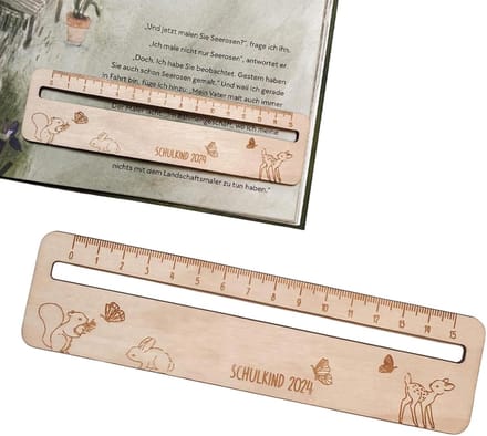Leesliniaal Hout - Leeshulpmiddel Tekstgids - Kind Student Leraar - Natuurlijk Materiaal - 20x6cm - Houtkleur