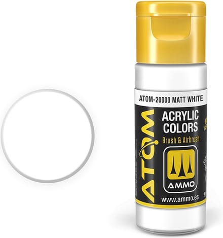 AMMO by Mig Jimenez Hobbyverf Acrylverf - MIG 20000 ATOM - Matt White - Acryl - 20ml Verf flesje - 20 ml