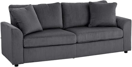 Homcom 3-zitsbank-Polyester, staal-212L x 80B x 88H cm-Donkergrijs