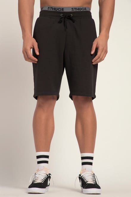STHUGE - Heren - Sweatbermuda basic fit elastische band - Zwart - Maat 3XL