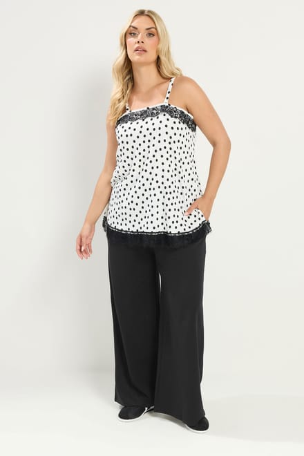 Yours Zwarte Joggingbroek Met Trekkoord En Wijde Pijpen Size Regular > 44
