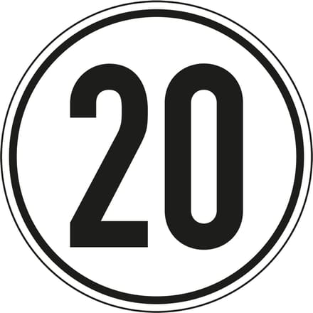 Tempo 20 km bord - aluminium 200 mm