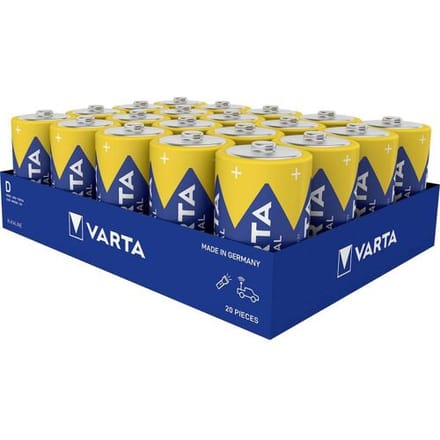 Varta 04020211111 D batterij (mono) Alkaline 16500 mAh 1.5 V 20 stuk(s)