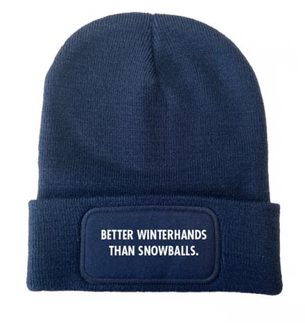 Better winterhands than snowballs wintermuts navy | wit- soBAD. | Unisex | Skimuts | Muts | Kou | met grappige tekst | Winter | Beanie