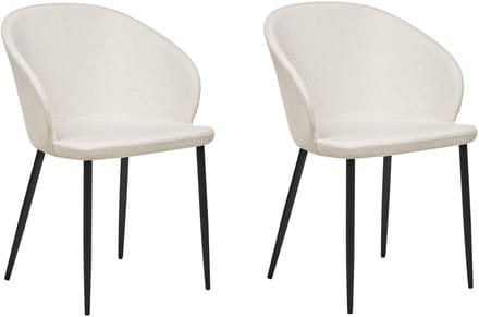 MASON - Eetkamerstoel set van 2 - Lichtbeige - Polyester