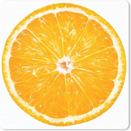 Muismat 20x20 cm - Mousepad Sinaasappel - Fruit - Wit - Muismatten