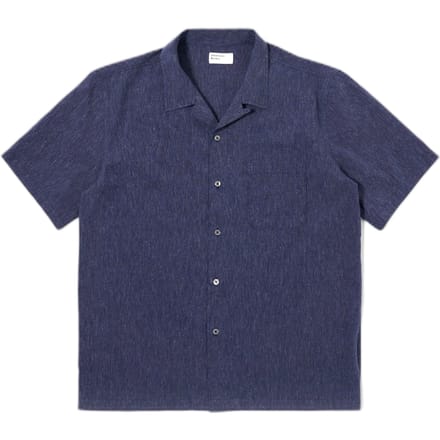 Overhemd Universal Works road shirt sido linnen mix - marine