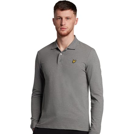 Lyle and Scott Longsleeve Polo Grijs - Maat S - Heren
