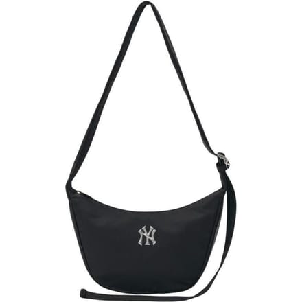 Sac bandoulière en nylon à fermeture éclair avec logo de marque MLB Sacs unisexes Noir 3ACRM044N-50BKS Black black