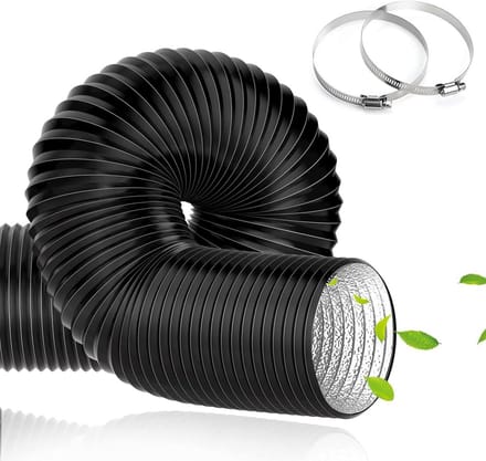 Flexibele Afvoerslang Ø 125 mm Lengte 3 Meter - PVC Ventilatieslang met Slangklemmen