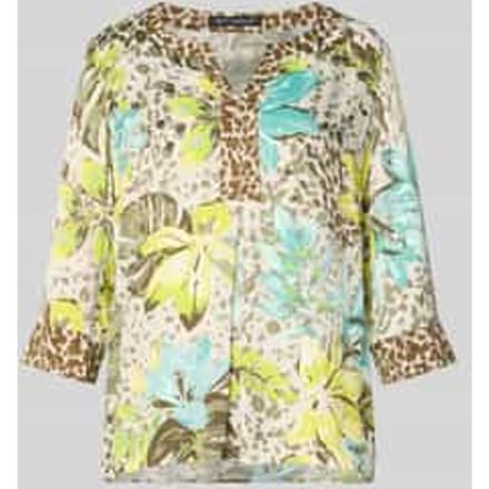 Regular fit blouse van viscose met 3/4-mouw
