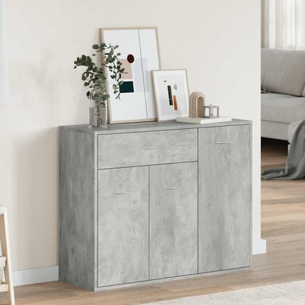 vidaXL - Dressoir - 88x30x70 - cm - bewerkt - hout - betongrijs