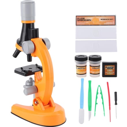 40X?1200X High Definition Microscoop Monoculair Plastic Biologische Microscoop voor KindOranje
