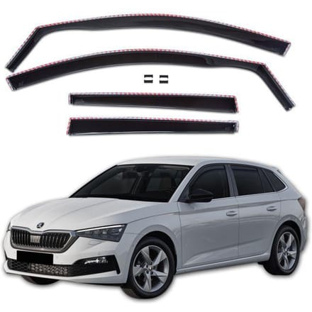 Déflecteurs d'air - SCOUTT - GP - Fumé - Installation facile - Pour Skoda Scala 2019+