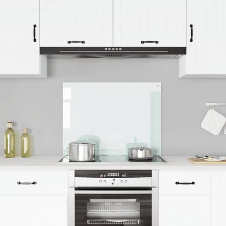 vidaXL - Spatscherm - keuken - 80x60 - cm - gehard - glas - melkwit