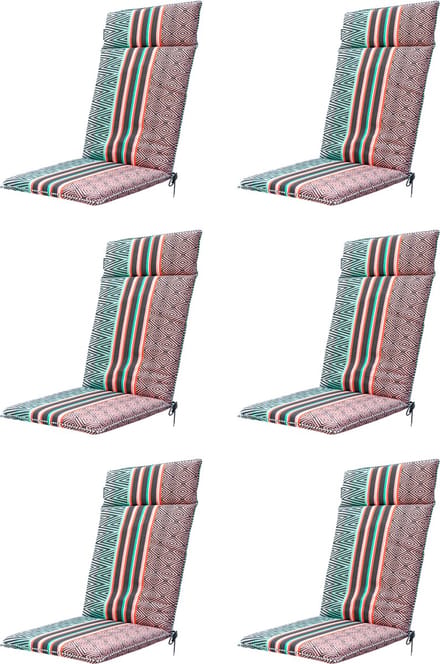 Madison - Tuinkussen - Hoge Rug - 6st - Hillow pastel - 120x50 - Blauw