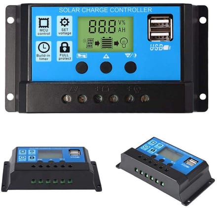 30A PWM Zonneregeleenheid 12V/24V met LCD-Scherm en USB-Opladen