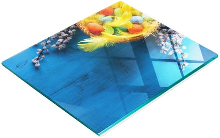 Decoratieve glazen snij- en serveerplank, paasmandje, 60x52 cm
