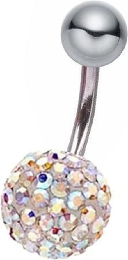Fako Bijoux® - Navelpiercing - Disco Dots - Wit MC
