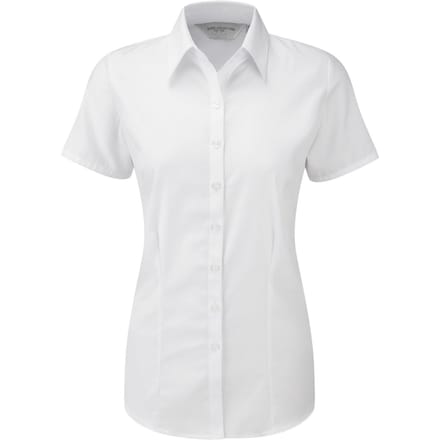 Russell Collection Dames/Dames Formeel Overhemd Visgraat (Wit)