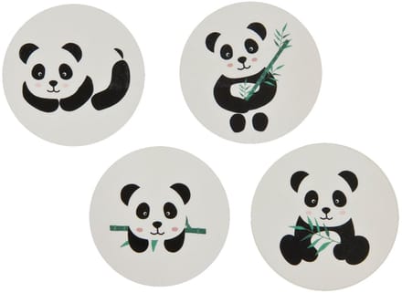 HOBI - 12 panda stickers 4 cm ronde stickers