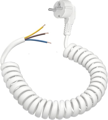 Geaarde verlengkabel spiralen tot 3 meter - IP20 230V/16A - Flexibel en rekbaar