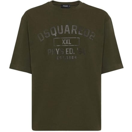 Dsquared2 Phys Ed Logo Militair Groen T-shirt