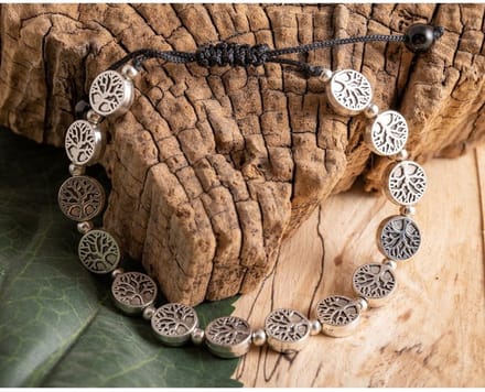 Armband levensboom messing verzilverd