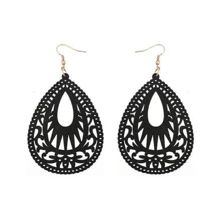 Jomide Oorhangers - Natuurlijk Zwart Ethnic - Dames