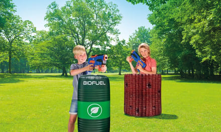 Blast Patrol Opblaasbare Obstakels – Rode Muur + Vat
