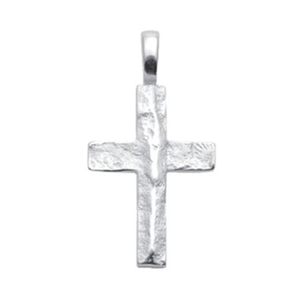 Kruis zilver 925/- gehamerd