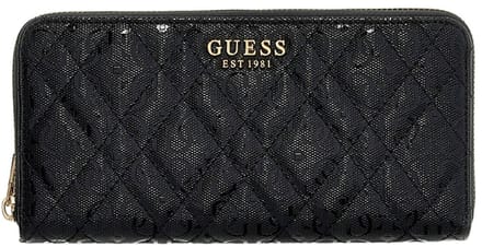 Guess Isemay Portemonnee Dames - Ritsportemonnee - Imitatieleer - Zwart