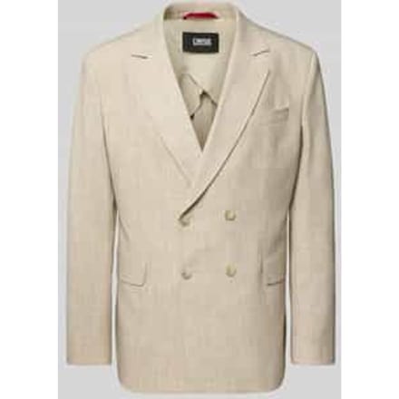 Slim fit colbert met viscose en klepzakken