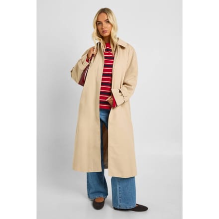 boohoo Dames Gordel Trenchcoat | Steen | Maat: 36