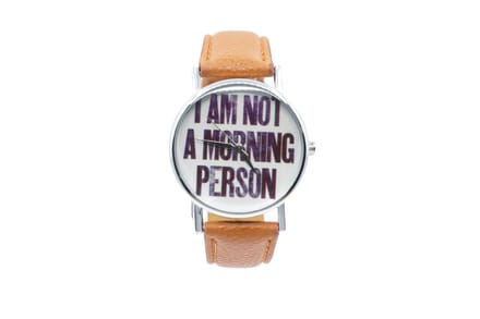 Hidzo Horloge Geneve ø 37 mm - Wit/Zwart - Kunstleer