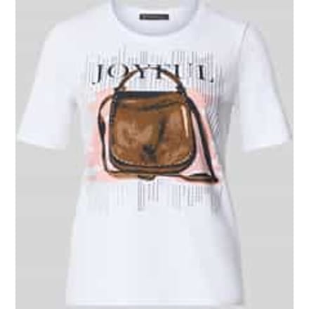 Regular fit T-shirt met strass-steentjes, model 'Juli'