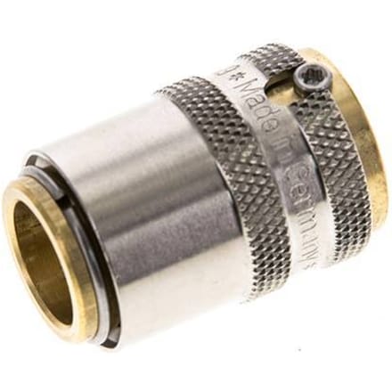 Messing DN 9 Tempereerkoppeling Snelkoppeling D13 mm Loskoppelbeveiliging