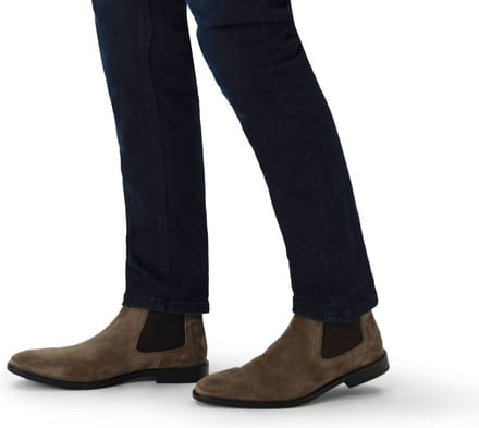 Manfield - Heren - Taupe suède chelsea boots - Maat 43