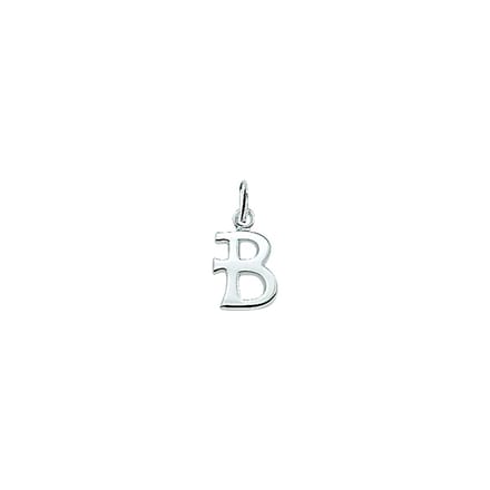 Zilver Gerhodineerde Hanger letter B 1330000