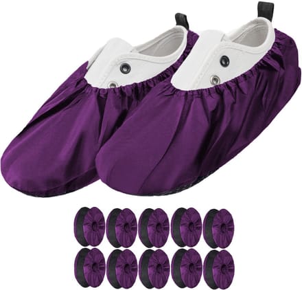 FEROCITY - Schoenovertrekken - Antislip, herbruikbaar - Unisex - Erwachsene - EU 38-45, 5 paren - Polyester - Violet