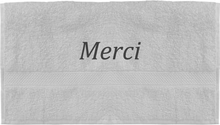 Handdoek - Merci - 100x50cm - Wit