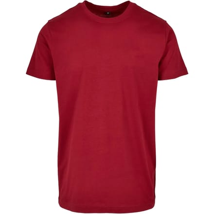 Herenshirt 'Basic Round Neck' met korte mouwen Burgundy - 3XL