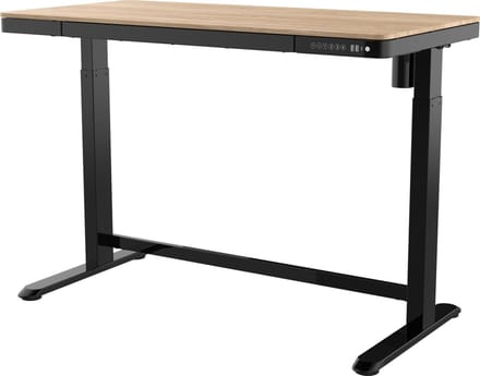 Zit-Sta Werkplek Zwart 120cm Whitewash eiken Elektrisch Verstelbaar