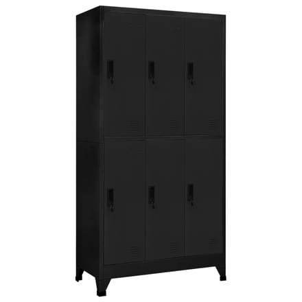 vidaXL - Lockerkast - 90x45x180 - cm - staal - zwart