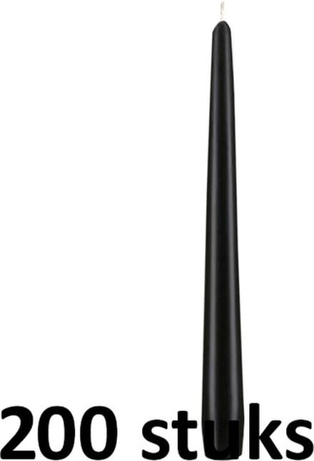 200 stuks dinerkaarsen zwart 245/23 (7 uur)