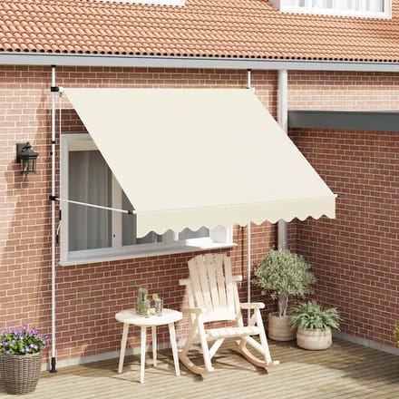 vidaXL - Luifel - handmatig - uittrekbaar - 250 - cm - crème