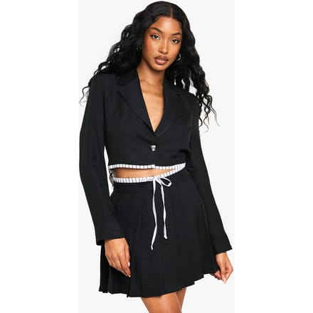 boohoo Dames Tailored Woven Pleated Mini Skirt | Zwart | Maat: 36